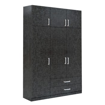 Ντουλάπα ArteLibre BENGTA Μαύρο Μοριοσανίδα 150x60x240cm