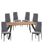 Σετ Τραπεζαρία (6+1) ArteLibre AOSA Μαύρο/Honey Maple/Γκρι Μέταλλο/MDF/Βελούδο 200x100x76cm 14990423