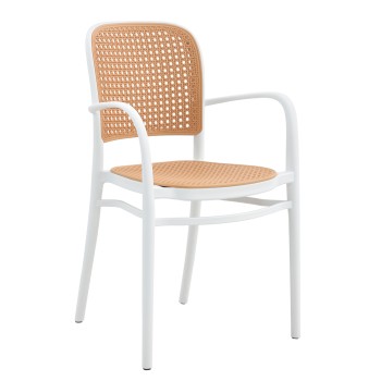 Πολυθρόνα Κήπου ArteLibre CANARY Λευκό/Μπεζ PP 55x52x86cm Πολυθρόνα Κήπου ArteLibre CANARY Λευκό/Μπεζ PP 55x52x86cm