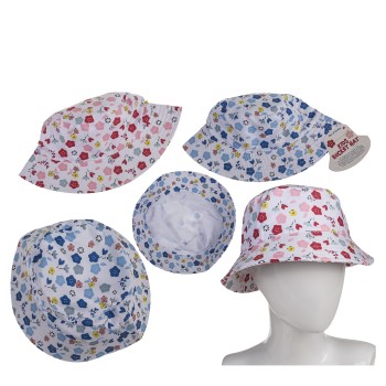 Καπέλο Παιδικό Λουλούδια Αδιάβροχο 100% Polyester Μέγεθος One Size 18cm Σε 2 Χρώματα