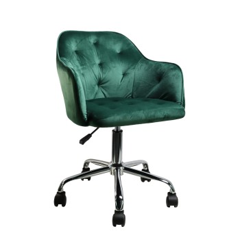 Πολυθρόνα Γραφείου ArteLibre OXLEY Πράσινο Βελούδο 53.5x56.5x75-85cm Πολυθρόνα Γραφείου ArteLibre OXLEY Πράσινο Βελούδο 53.5x56.5x75-85cm