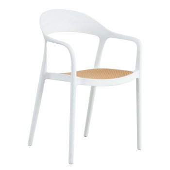 Πολυθρόνα Κήπου ArteLibre VITI-LEVU Λευκό/Φυσικό PP 51.5x57x81cm Πολυθρόνα Κήπου ArteLibre VITI-LEVU Λευκό/Φυσικό PP 51.5x57x81cm