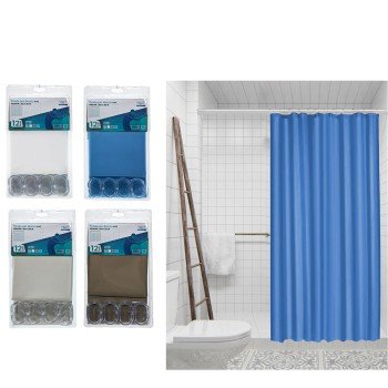 Κουρτίνα Μπάνιου PVC 240x200cm Σε 4 Σχέδια