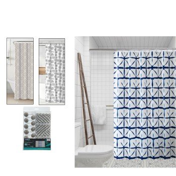 Κουρτίνα Μπάνιου PEVA 200x180cm Σε 3 Σχέδια