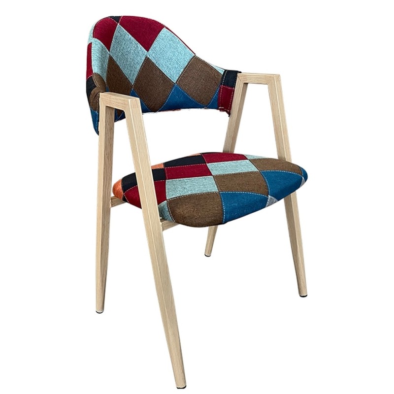 Καρέκλα Τραπεζαρίας ArteLibre SOLANA Patchwork Ύφασμα/Μέταλλο 51x51x81cm Καρέκλα Τραπεζαρίας ArteLibre SOLANA Patchwork Ύφασμα/Μέταλλο 51x51x81cm