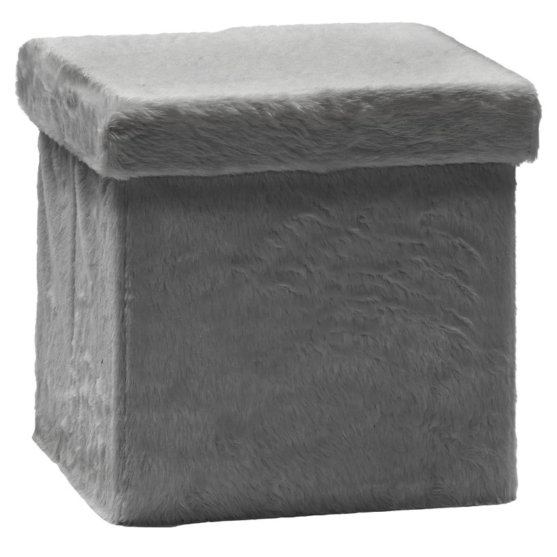 Πουφ Αναδιπλούμενο Γκρι Velure 38x38cm Πουφ Αναδιπλούμενο Γκρι Velure 38x38cm