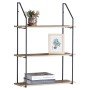 Ραφιέρα Τοίχου ArteLibre OLVAN Δρυς/Μαύρο MDF/Μέταλλο 65x20x80cm
