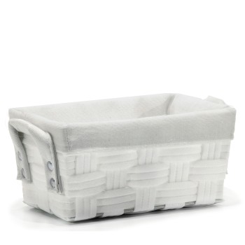 Καλάθι Αποθήκευσης Λευκό Polyester 28x17x13cm