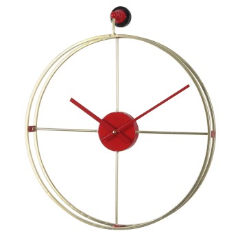 Ρολόι Τοίχου ArteLibre Χρυσό/Κόκκινο Μέταλλο 45.5x53x5.5cm