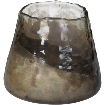 Κηροπήγιο ArteLibre Γκρι Γυαλί 11x11x9.5cm Κηροπήγιο ArteLibre Γκρι Γυαλί 11x11x9.5cm