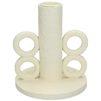 Κηροπήγιο ArteLibre Λευκό Polyresin 11x11x12.4cm Κηροπήγιο ArteLibre Λευκό Polyresin 11x11x12.4cm