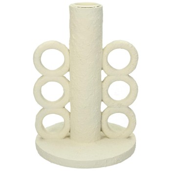 Κηροπήγιο ArteLibre Λευκό Polyresin 11x11x16cm Κηροπήγιο ArteLibre Λευκό Polyresin 11x11x16cm