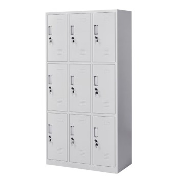 Φοριαμός ArteLibre 9 Θέσεων EARNUR Ανοιχτό Γκρι Μέταλλο 90x45x185cm