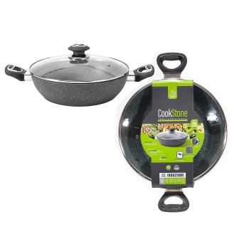 Κατσαρόλα Αντικολλητική Με Γυάλινο Καπάκι CookStone Αλουμινίου Φ28cm Κατσαρόλα Αντικολλητική Με Γυάλινο Καπάκι CookStone Αλουμινίου Φ28cm
