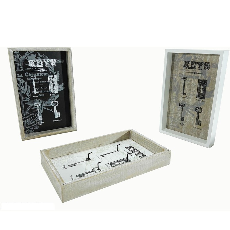 Κλειδοθήκη ξύλο/γκρι 16x25x3.5cm 4Θέσεις Σε 3 Σχέδια Κλειδοθήκη ξύλο/γκρι 16x25x3.5cm 4Θέσεις Σε 3 Σχέδια