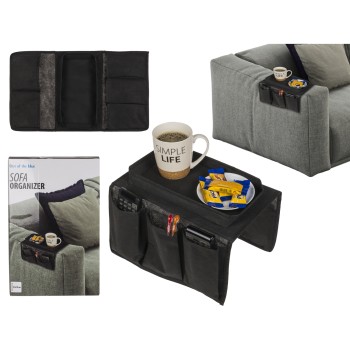 Οργανωτής Για Μπράτσο Καναπέ Μαύρο Polyester 31x19cm