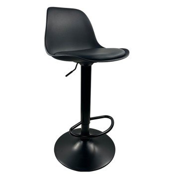 Σκαμπό Bar ArteLibre AMADA Μαύρο PP/Μέταλλο 41x40x79-89cm