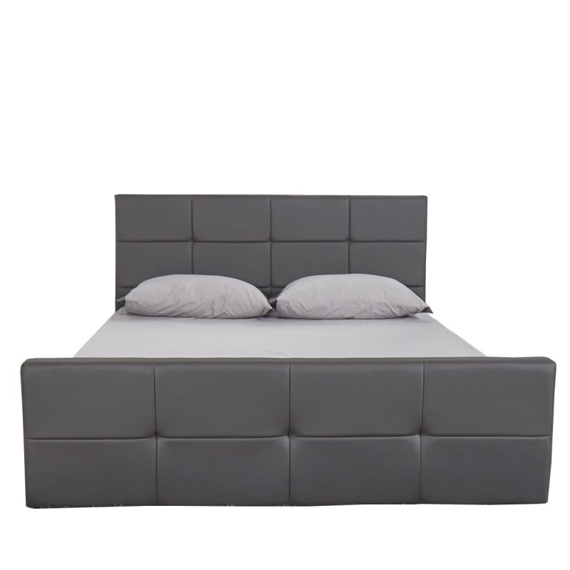 Κρεβάτι ArteLibre ANEMONE Γκρι PU 216x160.5x93cm (Στρώμα 150x200cm)