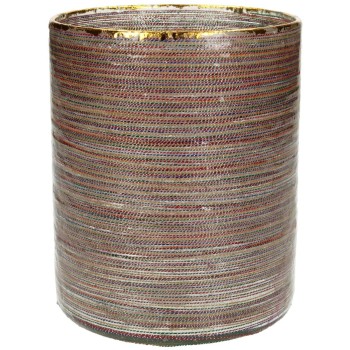 Κηροπήγιο ArteLibre Κορδέλα Πολύχρωμο Γυαλί 12x12x15cm Κηροπήγιο ArteLibre Κορδέλα Πολύχρωμο Γυαλί 12x12x15cm