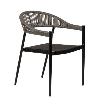 Πολυθρόνα Κήπου ArteLibre LIVINGSTONE Μαύρο/Γκρι Αλουμίνιο/Rattan 56x55x76cm Πολυθρόνα Κήπου ArteLibre LIVINGSTONE Μαύρο/Γκρι Αλουμίνιο/Rattan 56x55x76cm