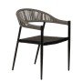 Πολυθρόνα Κήπου ArteLibre LIVINGSTONE Μαύρο/Γκρι Αλουμίνιο/Rattan 56x55x76cm
