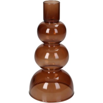Κηροπήγιο ArteLibre Καφέ Γυαλί 8x8x16cm Κηροπήγιο ArteLibre Καφέ Γυαλί 8x8x16cm