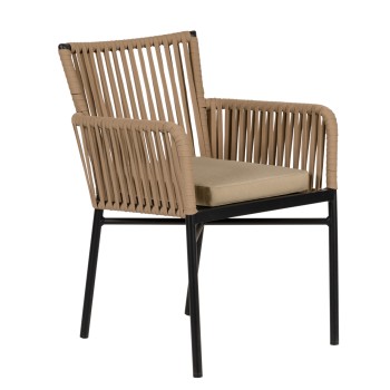 Πολυθρόνα Κήπου ArteLibre BLUENILE Μπεζ/Μαύρο Αλουμίνιο/Rattan 56x60x83cm Πολυθρόνα Κήπου ArteLibre BLUENILE Μπεζ/Μαύρο Αλουμίνιο/Rattan 56x60x83cm