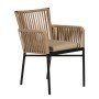 Πολυθρόνα Κήπου ArteLibre BLUENILE Μπεζ/Μαύρο Αλουμίνιο/Rattan 56x60x83cm