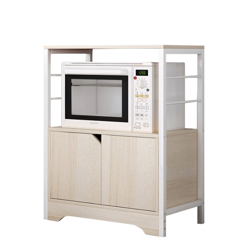 Ραφιέρα Κουζίνας ArteLibre AMUR Maple/Λευκό MDF/Μέταλλο 60x30x70cm Ραφιέρα Κουζίνας ArteLibre AMUR Maple/Λευκό MDF/Μέταλλο 60x30x70cm