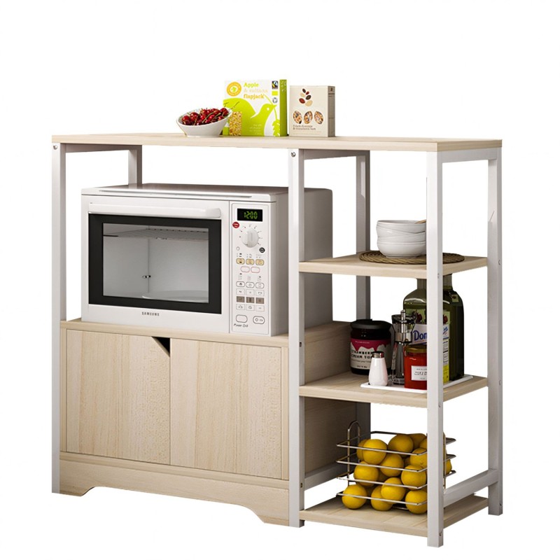 Ραφιέρα Κουζίνας ArteLibre LYNX Maple/Λευκό MDF/Μέταλλο 80x30x71cm Ραφιέρα Κουζίνας ArteLibre LYNX Maple/Λευκό MDF/Μέταλλο 80x30x71cm