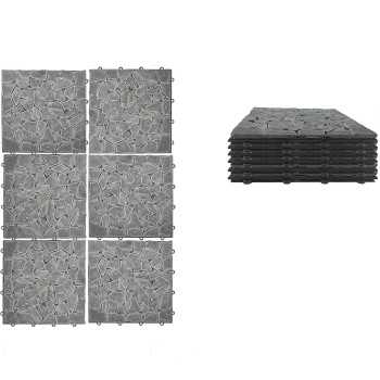 Πλακάκια Δαπέδου Μαύρο Πέτρα 30.5x30.5x2cm 6Τμχ