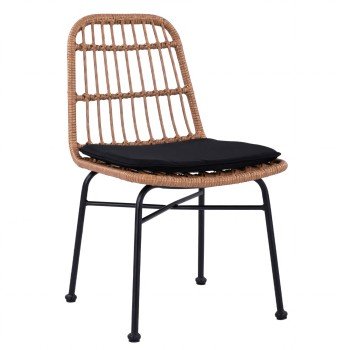 Καρέκλα Κήπου ArteLibre AFRANIUS Φυσικό/Μαύρο Rattan/Μέταλλο 47x50x85cm Καρέκλα Κήπου ArteLibre AFRANIUS Φυσικό/Μαύρο Rattan/Μέταλλο 47x50x85cm
