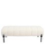 Παγκάκι Ottoman ArteLibre KUBO Λευκό Ύφασμα Teddy/Μέταλλο 40x116.5x50cm
