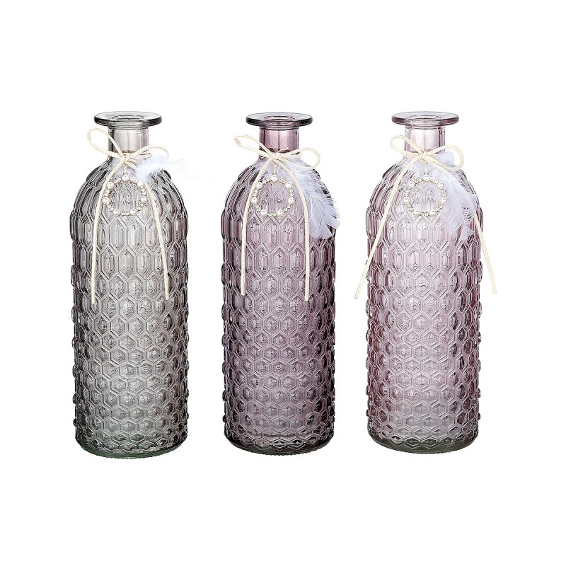 Βάζο ArteLibre Μπουκάλι Γυαλί 8x25cm Σε 3 Χρώματα Βάζο ArteLibre Μπουκάλι Γυαλί 8x25cm Σε 3 Χρώματα