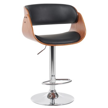 Σκαμπό Bar ArteLibre VORIAN Μαύρο/Καφέ Ξύλο/PU/Αλουμίνιο 52x55x87-108cm Σκαμπό Bar ArteLibre VORIAN Μαύρο/Καφέ Ξύλο/PU/Αλουμίνιο 52x55x87-108cm