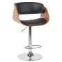 Σκαμπό Bar ArteLibre VORIAN Μαύρο/Καφέ Ξύλο/PU/Αλουμίνιο 52x55x87-108cm
