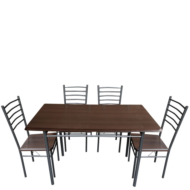Τραπέζι Σετ (4+1) ArteLibre ALPINE ASTER Wenge 120x68x75cm Τραπέζι Σετ (4+1) ArteLibre ALPINE ASTER Wenge 120x68x75cm