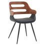 Καρέκλα Επισκέπτη ArteLibre HARMADA Μαύρο/Καφέ Ξύλο/PU/Μέταλλο 52x57.5x77cm