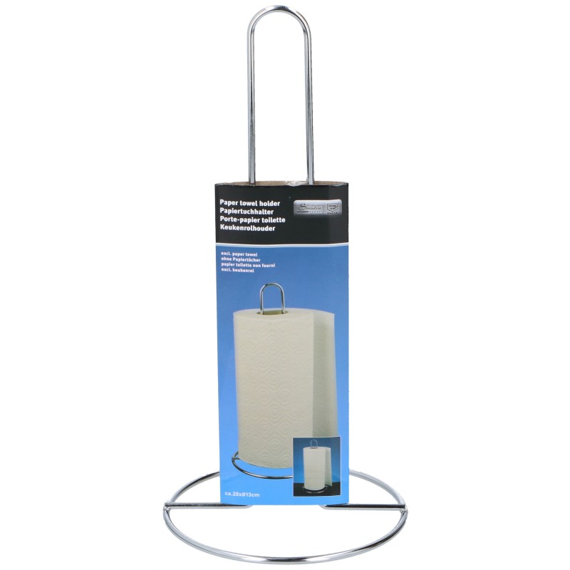 Βάση Χαρτιού Κουζίνας Ασημί Μέταλλο Φ13x28cm