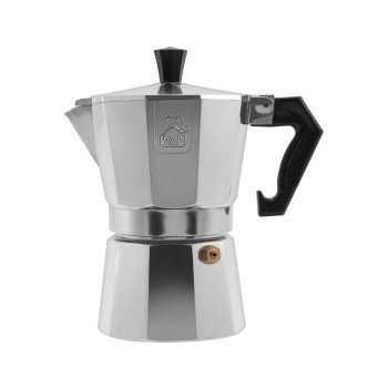 Καφετιέρα Espresso 2 Φλυτζανιών Με Λαβή Βακελίτη Ασημί/Μαύρο Αλουμίνιο Καφετιέρα Espresso 2 Φλυτζανιών Με Λαβή Βακελίτη Ασημί/Μαύρο Αλουμίνιο