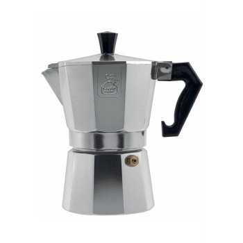 Καφετιέρα Espresso 3 Φλυτζανιών Με Λαβή Βακελίτη Ασημί/Μαύρο Αλουμίνιο Καφετιέρα Espresso 3 Φλυτζανιών Με Λαβή Βακελίτη Ασημί/Μαύρο Αλουμίνιο