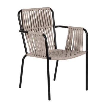 Πολυθρόνα Κήπου ArteLibre DAYA Γκρι/Μαύρο Αλουμίνιο/Rattan 57x67x84cm Πολυθρόνα Κήπου ArteLibre DAYA Γκρι/Μαύρο Αλουμίνιο/Rattan 57x67x84cm