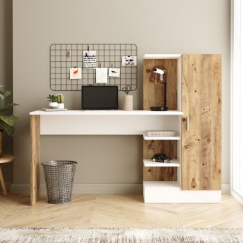 Γραφείο ArteLibre CAMDEN Πεύκο/Λευκό Μοριοσανίδα 152.3x40x120cm Γραφείο ArteLibre CAMDEN Πεύκο/Λευκό Μοριοσανίδα 152.3x40x120cm