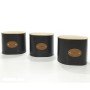Δοχεία μαύρο/γκρι μέταλλο/ξύλο 15x11x13cm Σε 3 Σχέδια