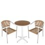 Σετ Τραπεζαρία Κήπου ArteLibre RAROTONGA Καρυδί/Φυσικό/Λευκό Polywood/Αλουμίνιο/Rattan Με 2 Πολυθρόνες 14990709