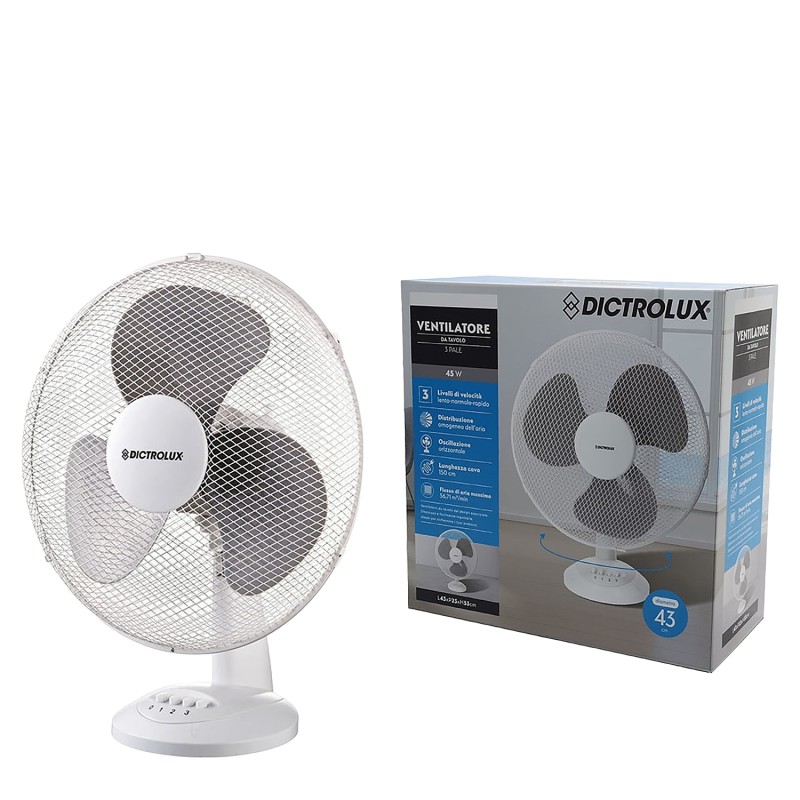 Ανεμιστήρας Επιτραπέζιος Λευκό 43cm 45W