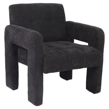 Πολυθρόνα ArteLibre VELORA Γκρι Σκούρο Ύφασμα/Ξύλο 75x68x69cm