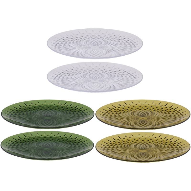 Πιάτα Διάφανα/Πράσινα/Χρυσά 25cm 2Τμχ ALPINA