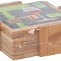Σετ 7τμχ Σουβέρ Σε Βάση Ξύλινη 11x11x5cm