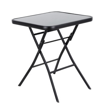 Τραπέζι Μεταλλικό ArteLibre Πτυσσόμενο TAURUS Μαύρο 60x60x70cm